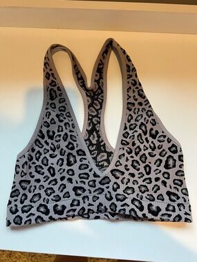Free People Gray Leopard Racerback Bralette